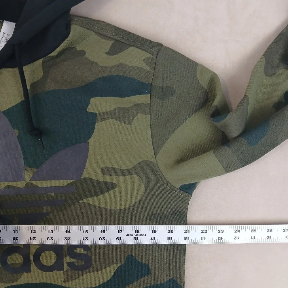 VTG Adidas Small Mens Sweater Hoodie Trefoil Camo 21x26